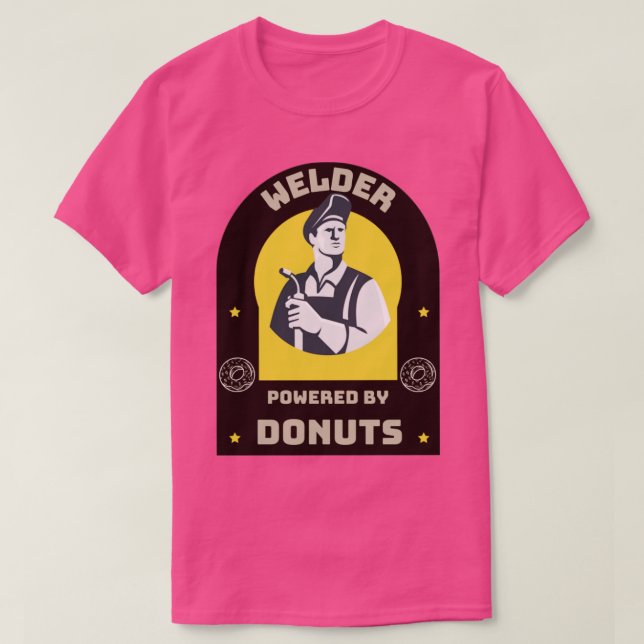 Welder powered by Donuts1  T-Shirt (Design Front)