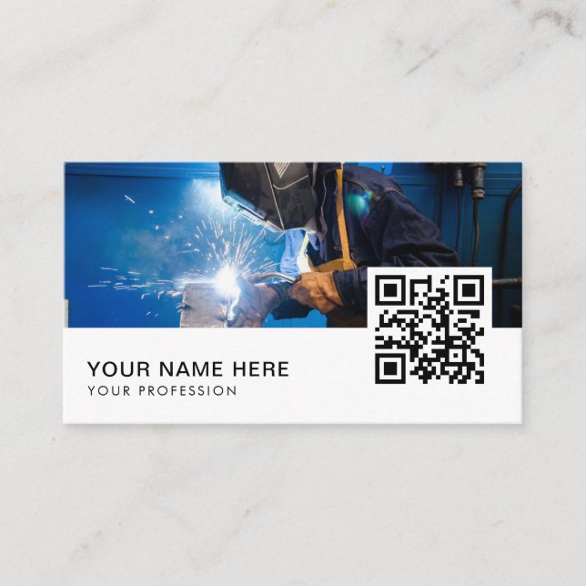 welder QR Code  Business Card (Front)