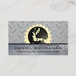 Welder Saw Metal Rivets Steel Plated Business Card