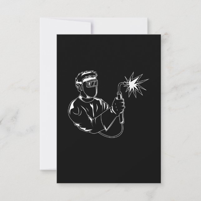 Welder Silhouette Cute Shadow Craftsman Gifts Thank You Card (Front)