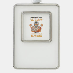 Welder Silver Plated Framed Ornament