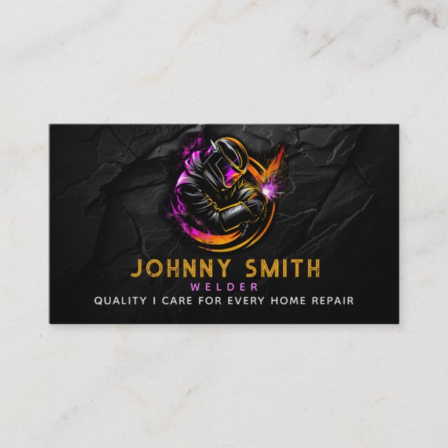 Welder Slogans Business Cards (Front)