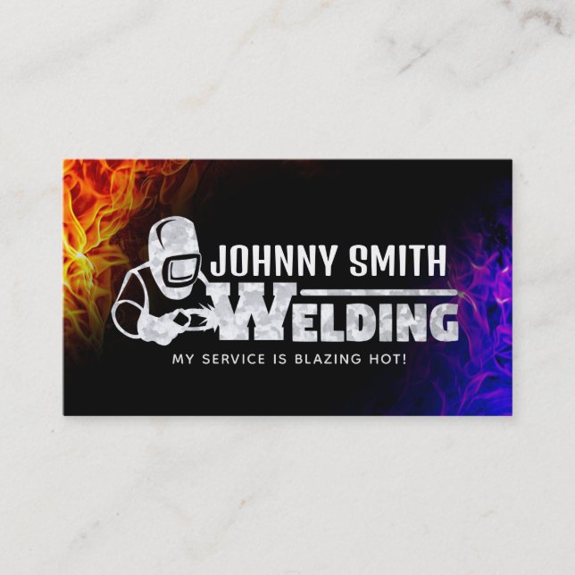 Welder Slogans Business Cards (Front)