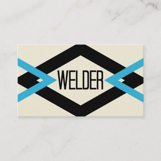Welder Trendy Business Card (Front)