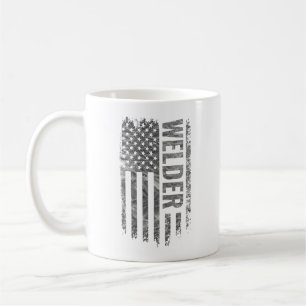 Welder USA Flag Distressed design Coffee Mug