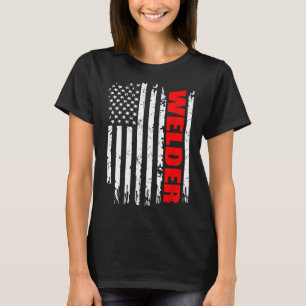 Welder Usa Flag Proud Professions Gift T-Shirt