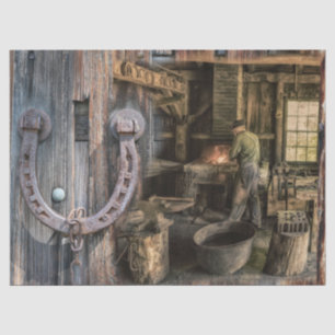 Welder Vintage Blacksmith Horseshoes Tissue Paper