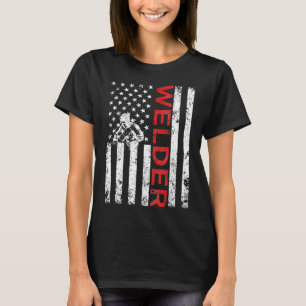Welder Vintage Usa American Flag Welding Gift T-Shirt