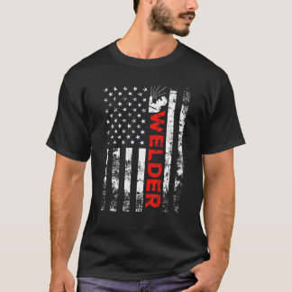Welder Vintage USA American Flag Welding T-Shirt