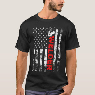 Welder Vintage USA American Flag Welding T-Shirt