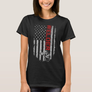 Welder Vintage USA American Flag Welding Welder T-Shirt