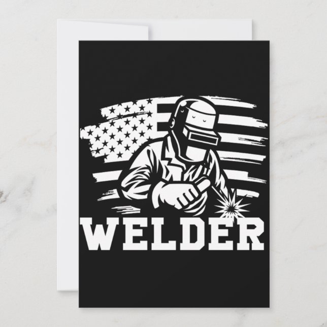 Welder Welders American Flag Profession Job Gift Invitation (Front)