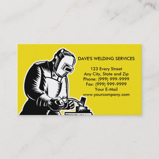 welder welding businesscard business card (Front)