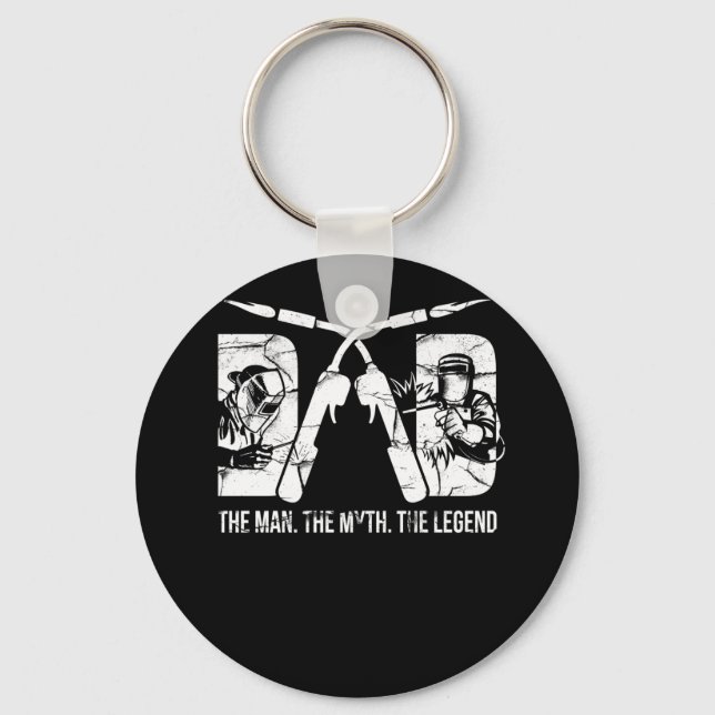 Welder Welding Dad Man Myth Legend Father's Day Key Ring (Front)
