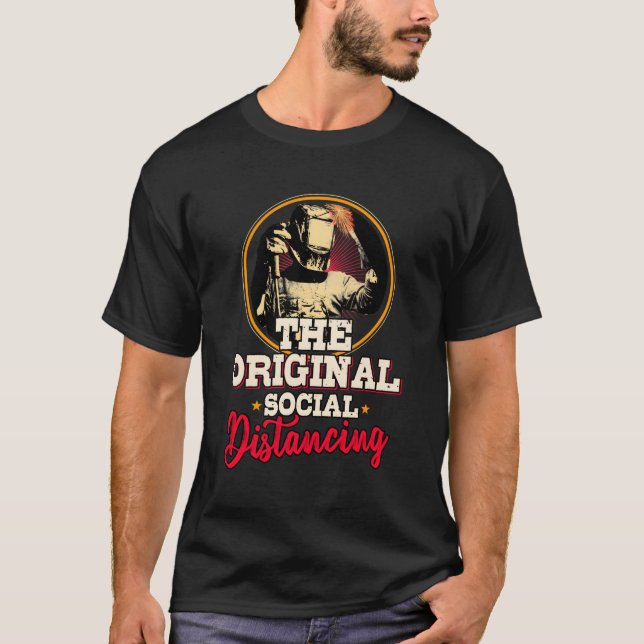 Welder Welding Image On Back Of T-Shirt (Front)
