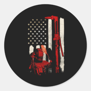 Welder Welding Patriotic American Flag Classic Round Sticker