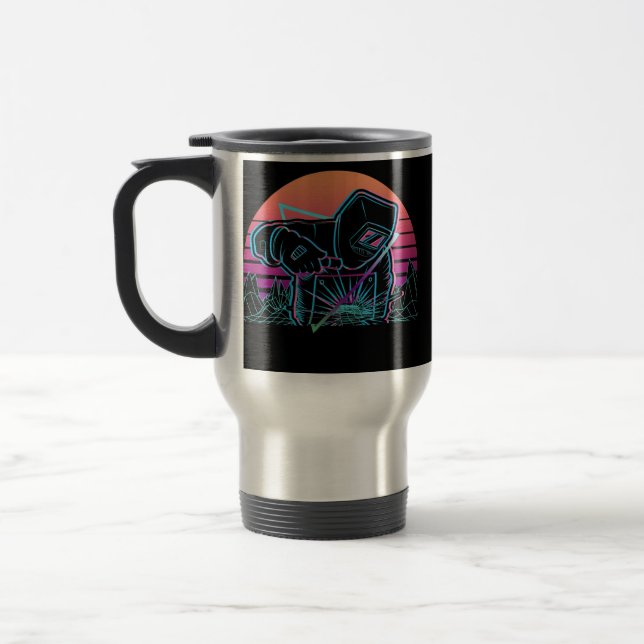 Welder Welding Retro  Travel Mug (Left)