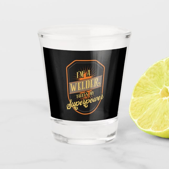 Welder Welding Shot Glass (Front)