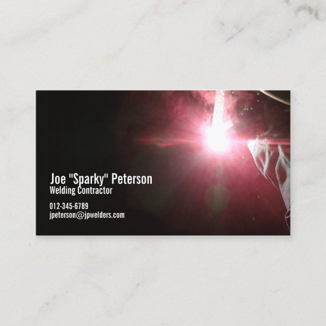 Welder Welding Torch Red Business Card (Front)