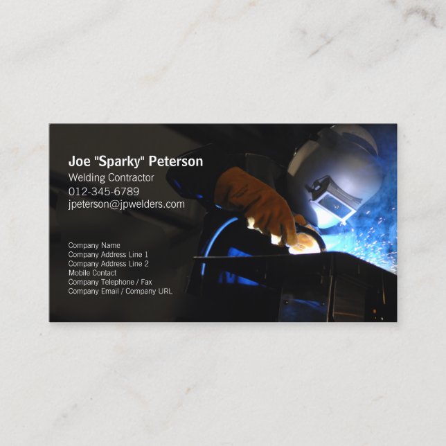Welder Welding Torch Sparks Business Card (Front)