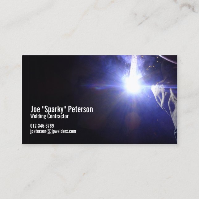 Welder Welding Torch Violet Business Card (Front)