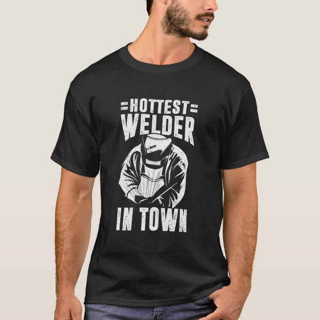 Welder Welding Union Sheet Metal Worker T-Shirt (Front)