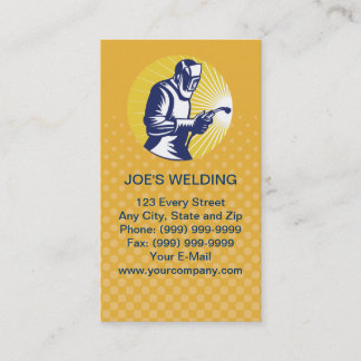 welder welding  worker business card