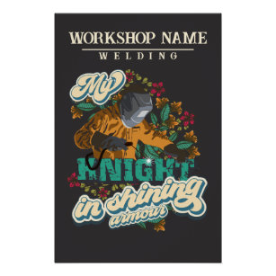 Welder wife custom workshop name poster