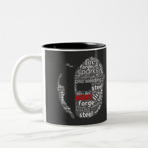 Welder Word Art Welding Mask Design  Two-Tone Coffee Mug
