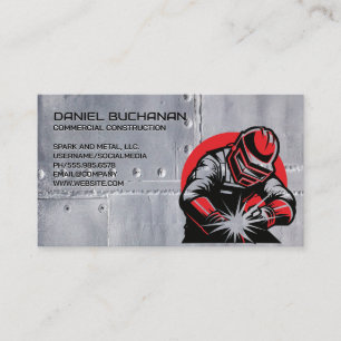 Welder Worker on Metal Trades Business Card