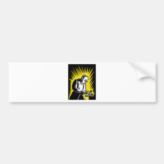 welder worker welding bumper sticker