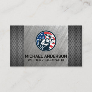 Welder Working on Metal Blue Collar Business Card