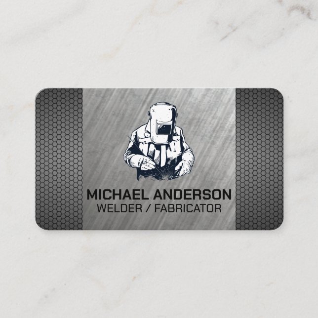 Welder Working on Metal | Engineer Business Card (Front)