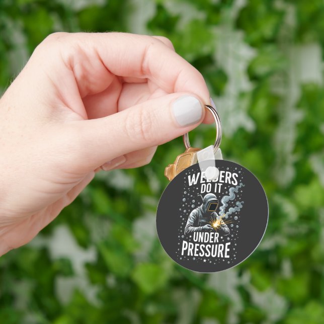 Welders do it Under Pressure Sea Welder Worker  Key Ring (Hand)