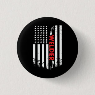 Welding - American Welder Flag 3 Cm Round Badge
