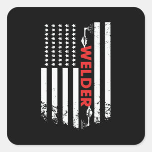 Welding - American Welder Flag Square Sticker