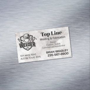 Welding and Fabrication Service Magnetic Business Card