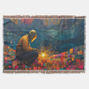Welding Art - home deco-welders gifts art print Throw Blanket