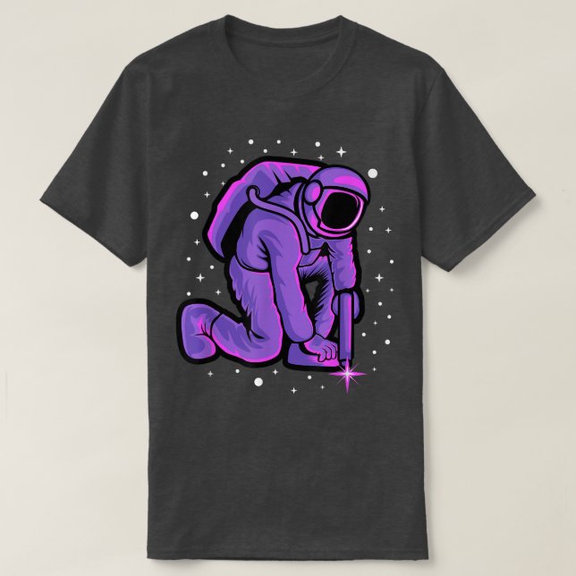 Welding Astronaut Cosmonauts Space Moon Planets  T-Shirt (Design Front)