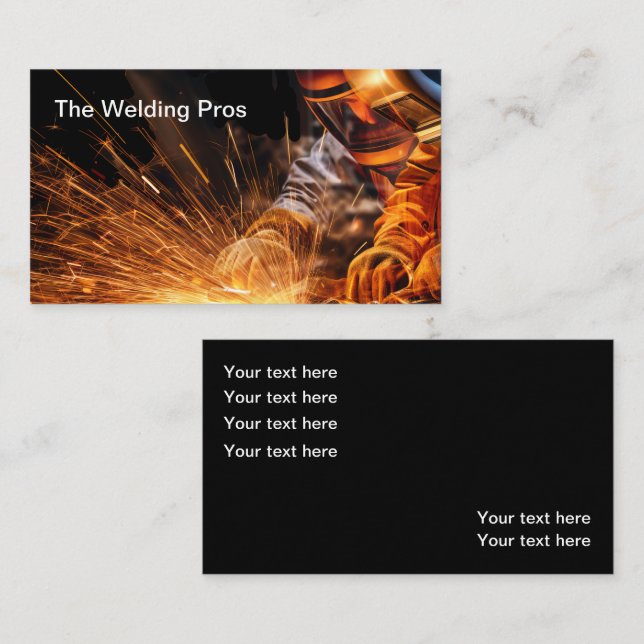 Welding Construction Contractors Business Card (Front/Back)