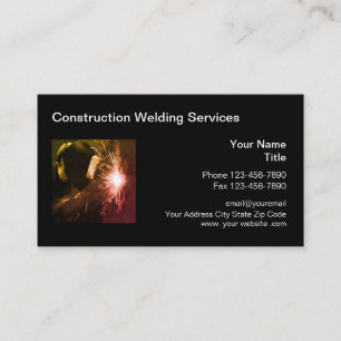 Welding Construction Glossy Business Cards