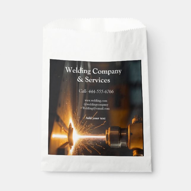 Welding contract construction add name contact no favour bags (Front)