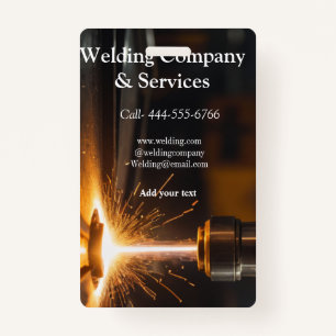 Welding contract construction add name contact no ID badge