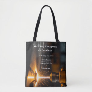 Welding contract construction add name contact no tote bag