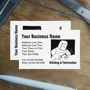 Welding & Fabrication Cartoon Business Card