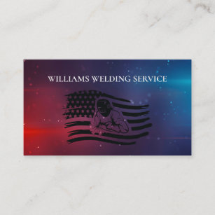 Welding Fabricator Contractor American Flag Business Card