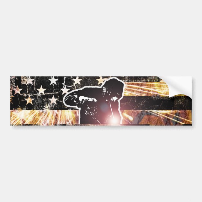 Welding Flag Sparks and Flames Bumper Sticker (Front)
