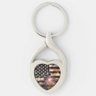 Welding Flag Sparks and Flames Key Ring