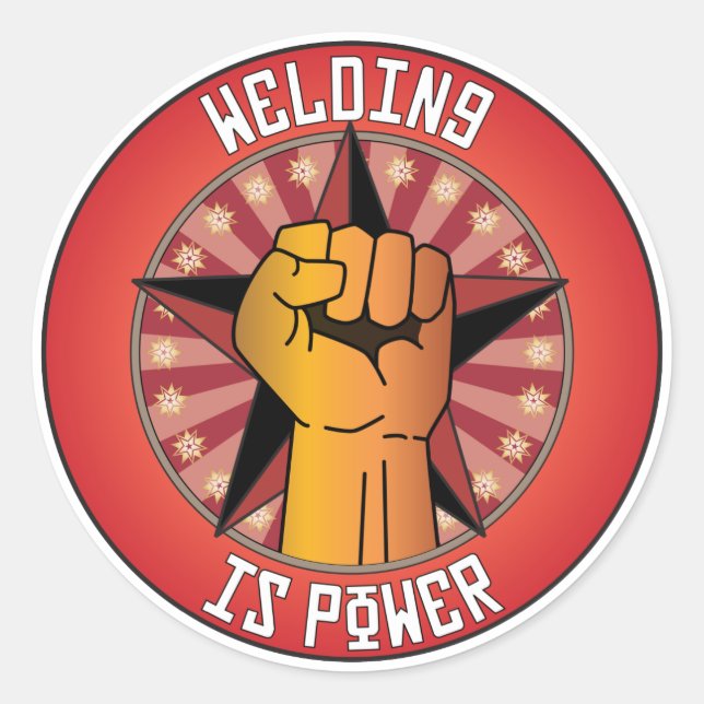 Welding Is Power Classic Round Sticker (Front)
