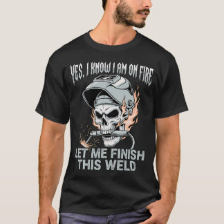 Welding Men Welder Skull Metalworking Funny T-Shirt